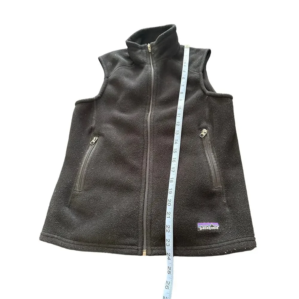 Patagonia Black Gorpcore High Neck Synchilla Fleece Zip Up‎ Vest Size Medium